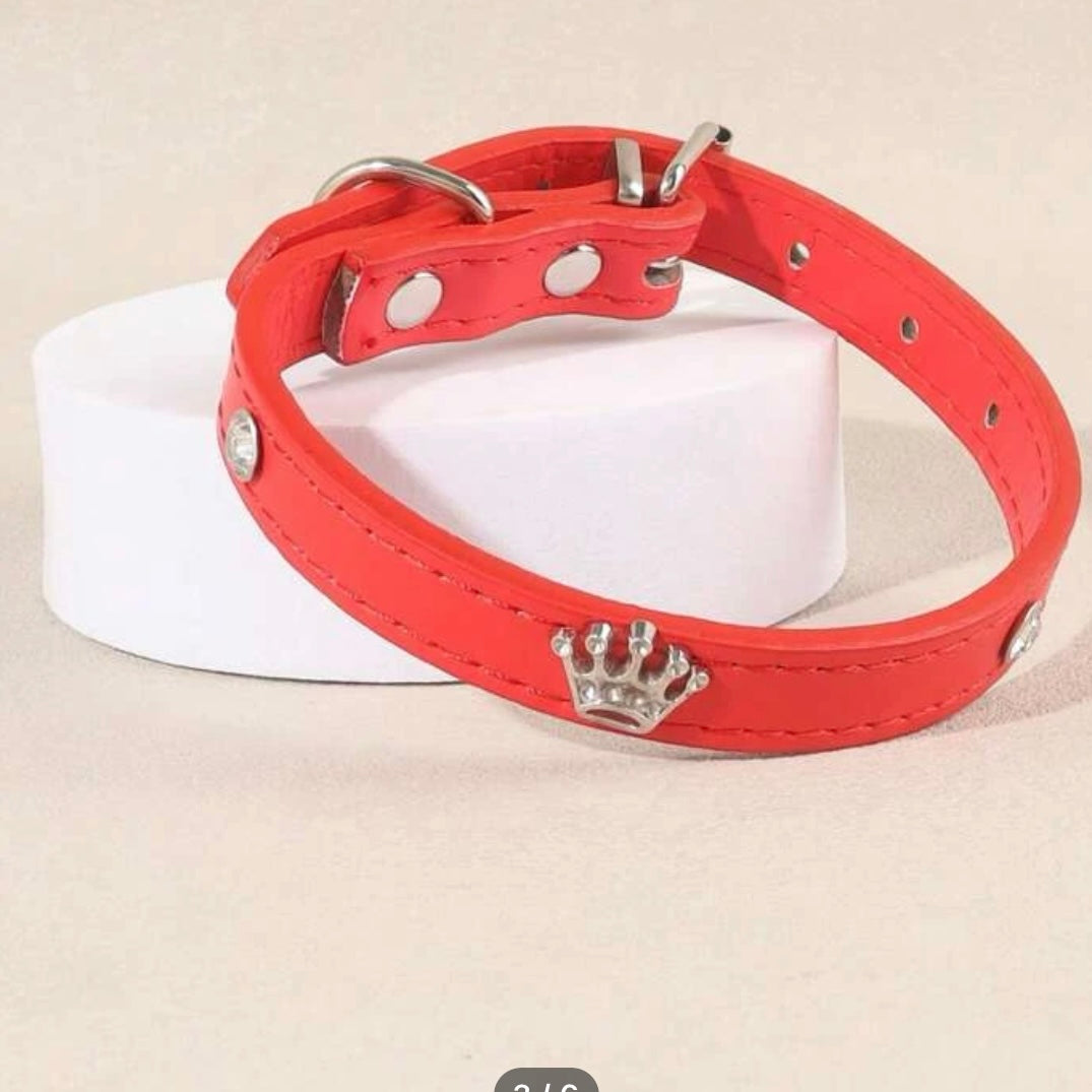 Red Crown Dog Collar