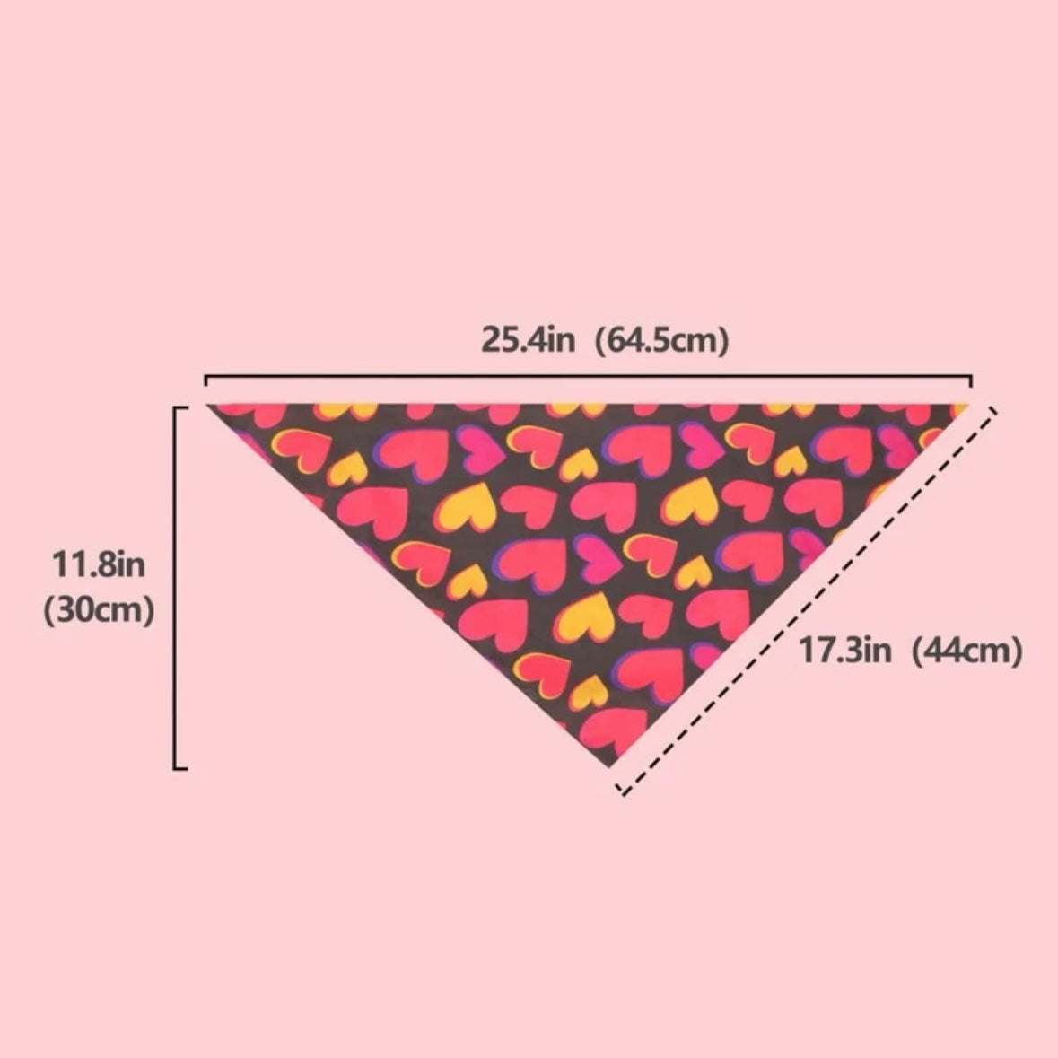 Multi Coloured Heart Dog Bandana