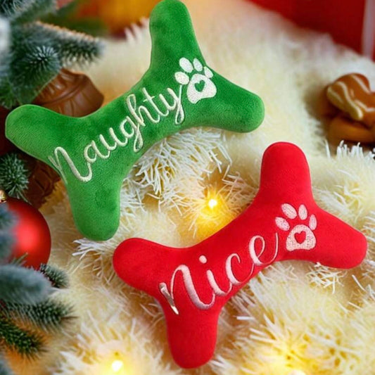 Naughty or Nice 2 Piece Plush Dog Toys