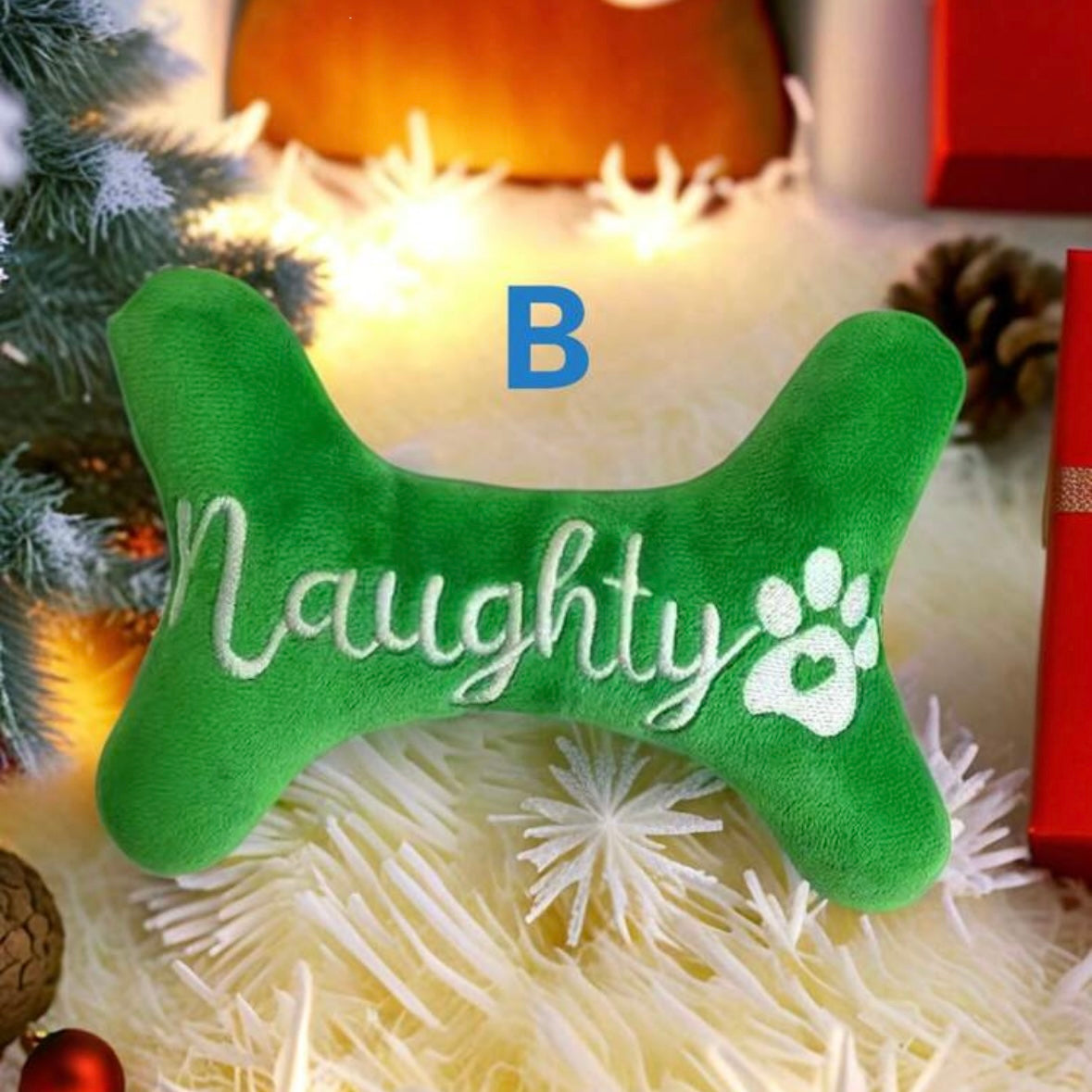 Naughty or Nice 2 Piece Plush Dog Toys