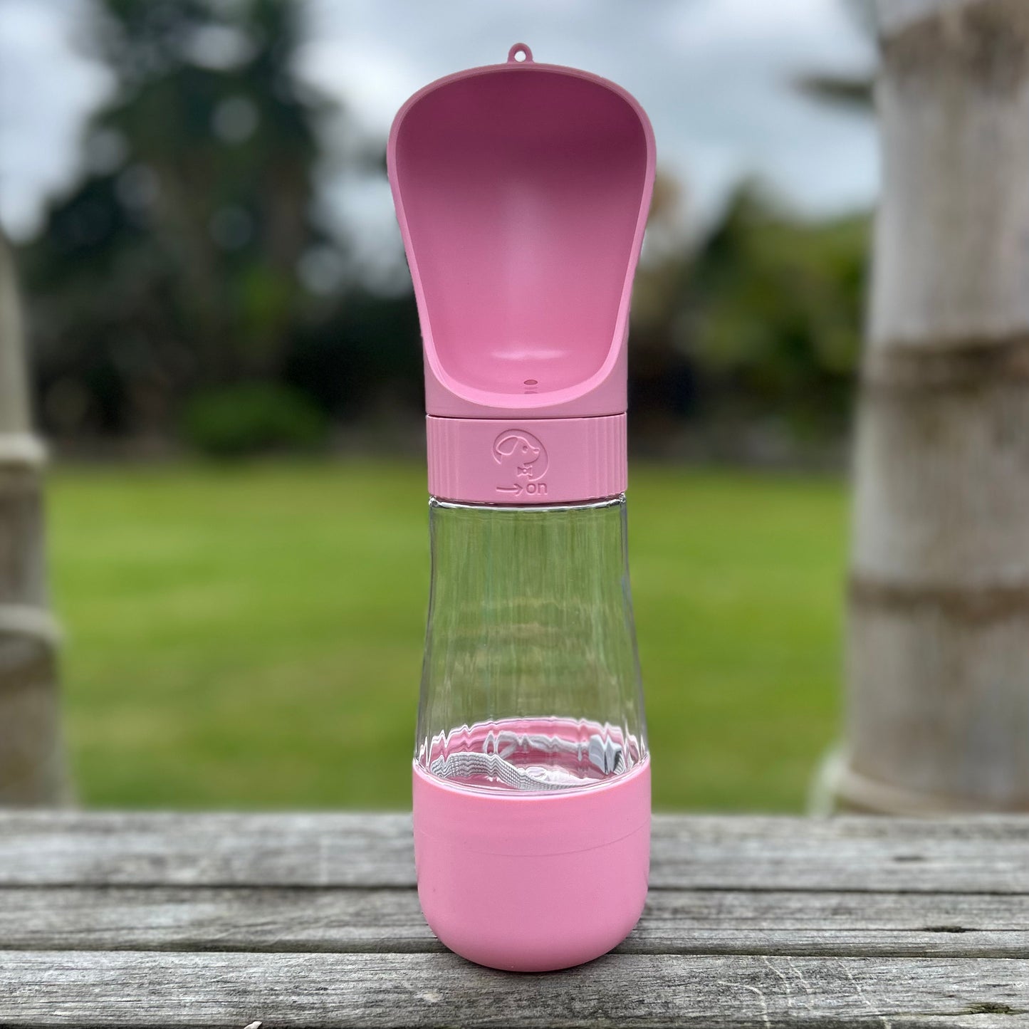 Portable Pink Travel Drinking Water Bottle, Water Container Cup Plus Snack Holder