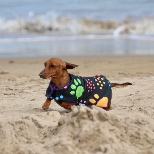 Beachwear Paw Print Towel Dog Coat