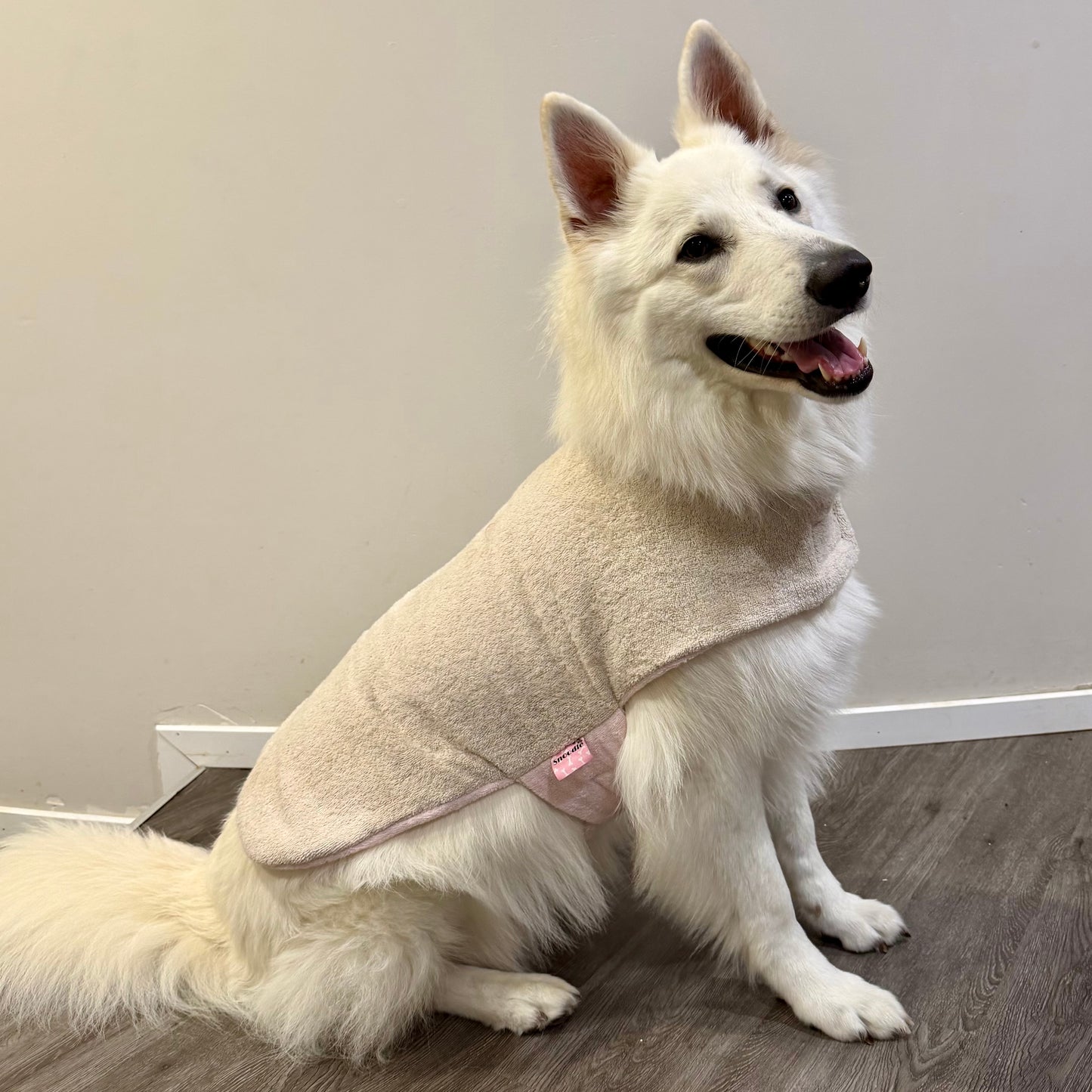 Towelwear Pink Beige Dog Coat