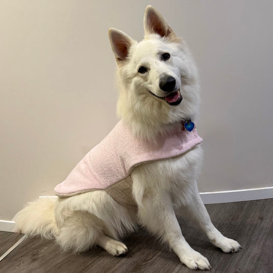 Towelwear Pink Beige Dog Coat