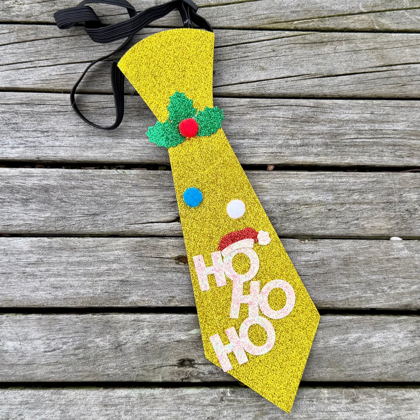 Christmas Ho Ho Glitter Dog Tie