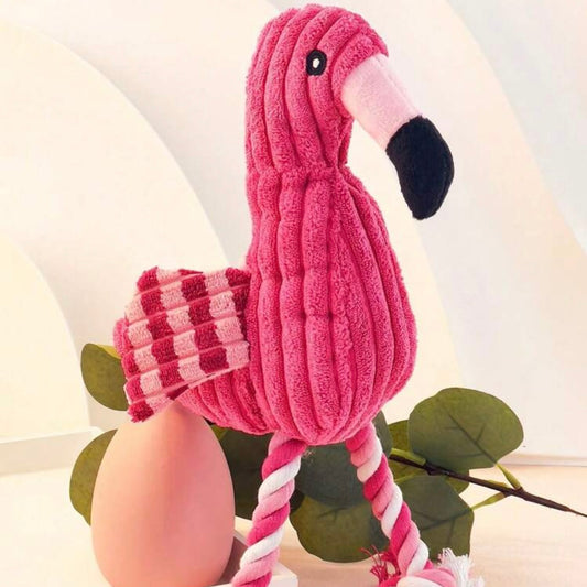 Flamingo Plush Squeaky Pet Chew