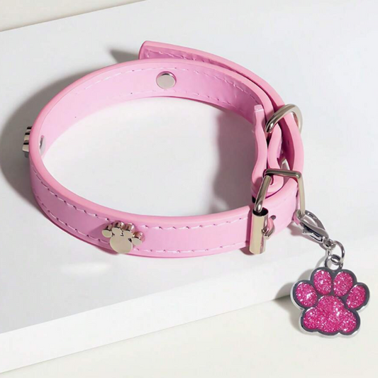 Pink Paw Collar plus FREE Collar Charm