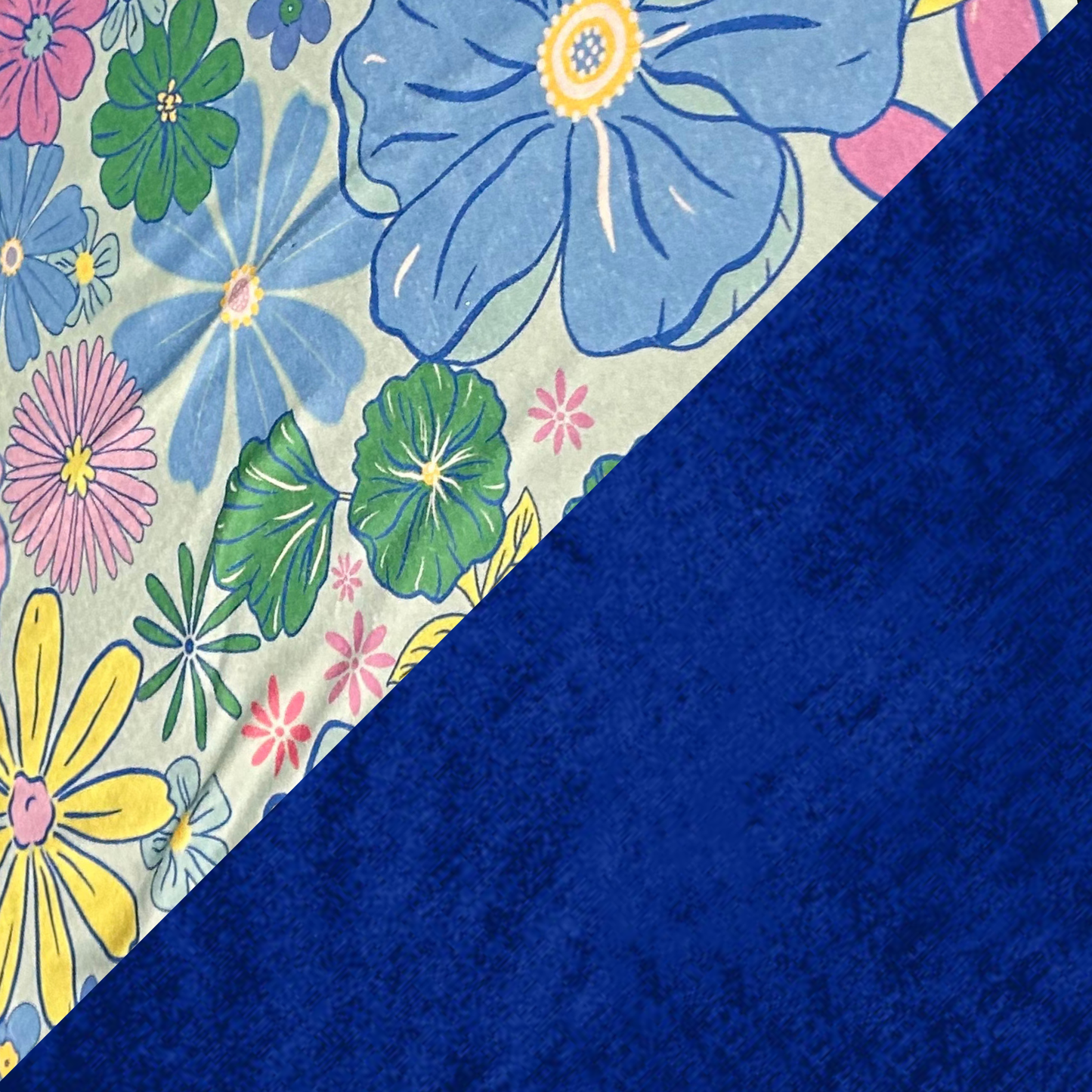 Beachwear Blue Floral Towel Dog Coat