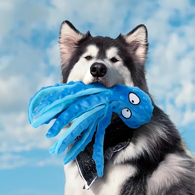 Octopus Dog Toy Blue