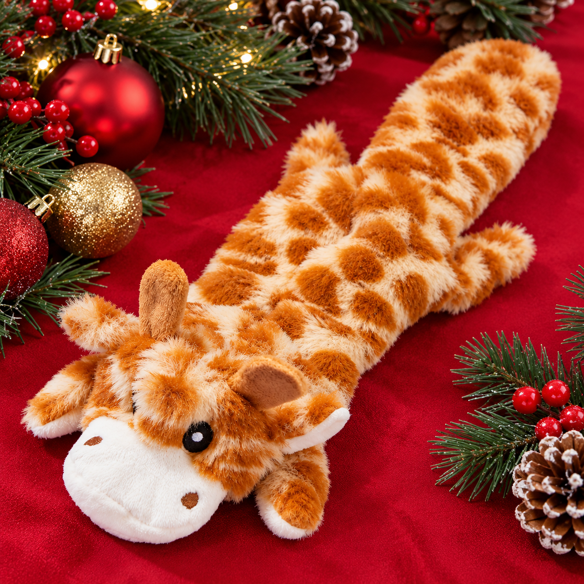 Giraffe Shaped Plush Dog Toy With Slow Feeder Function