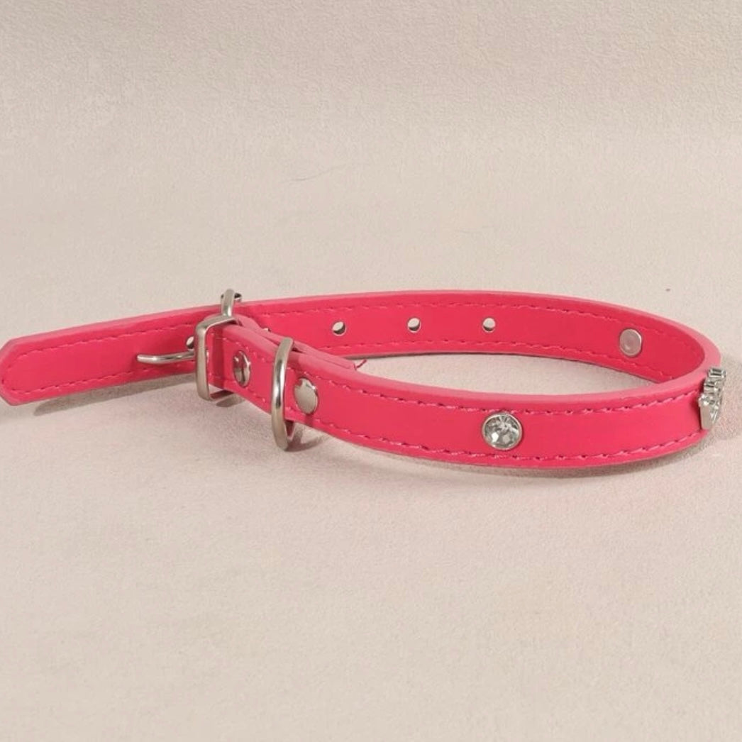 Hot Pink Crown Dog Collar