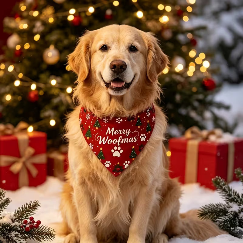 Red Merry Woofmas Bandana