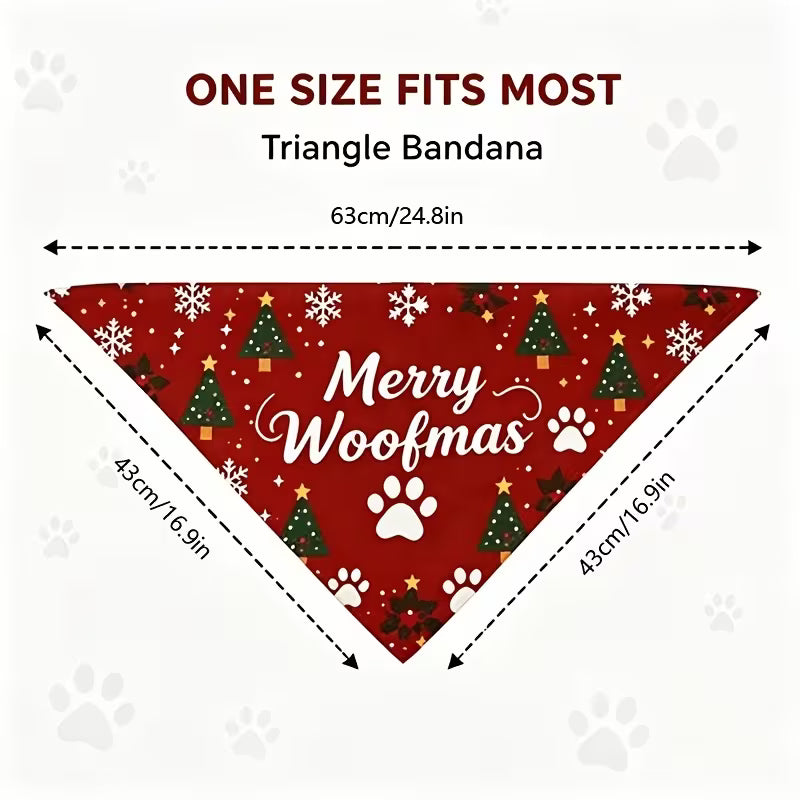 Red Merry Woofmas Bandana