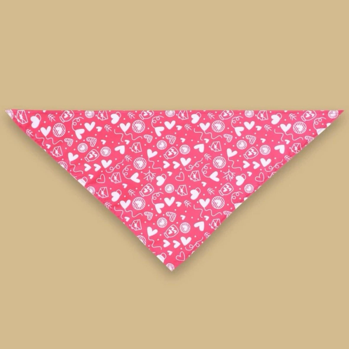 Pink Heart Dog Bandana