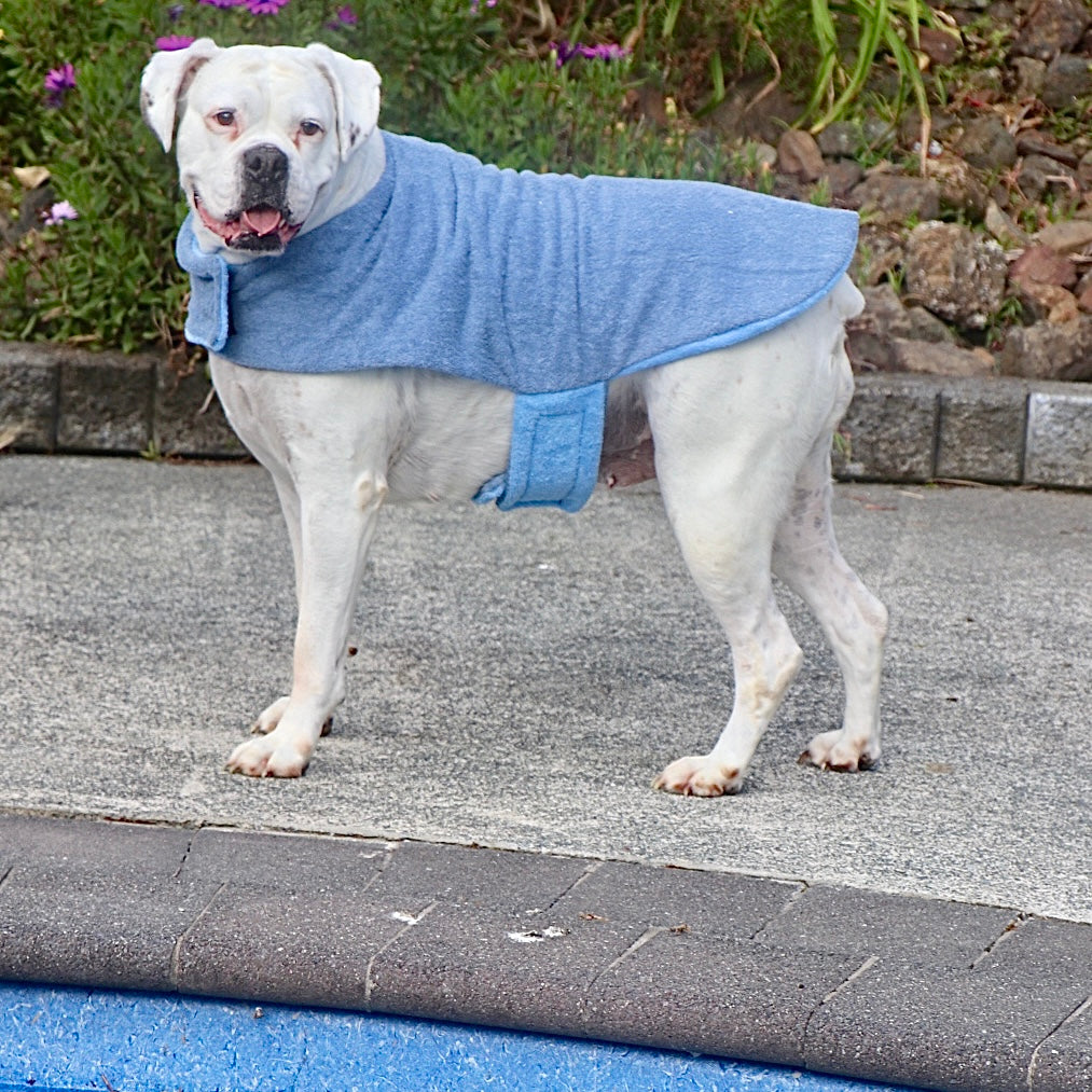 Towelwear Blue Grey Dog Coat