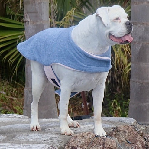 Towelwear Pink Grey Dog Coat