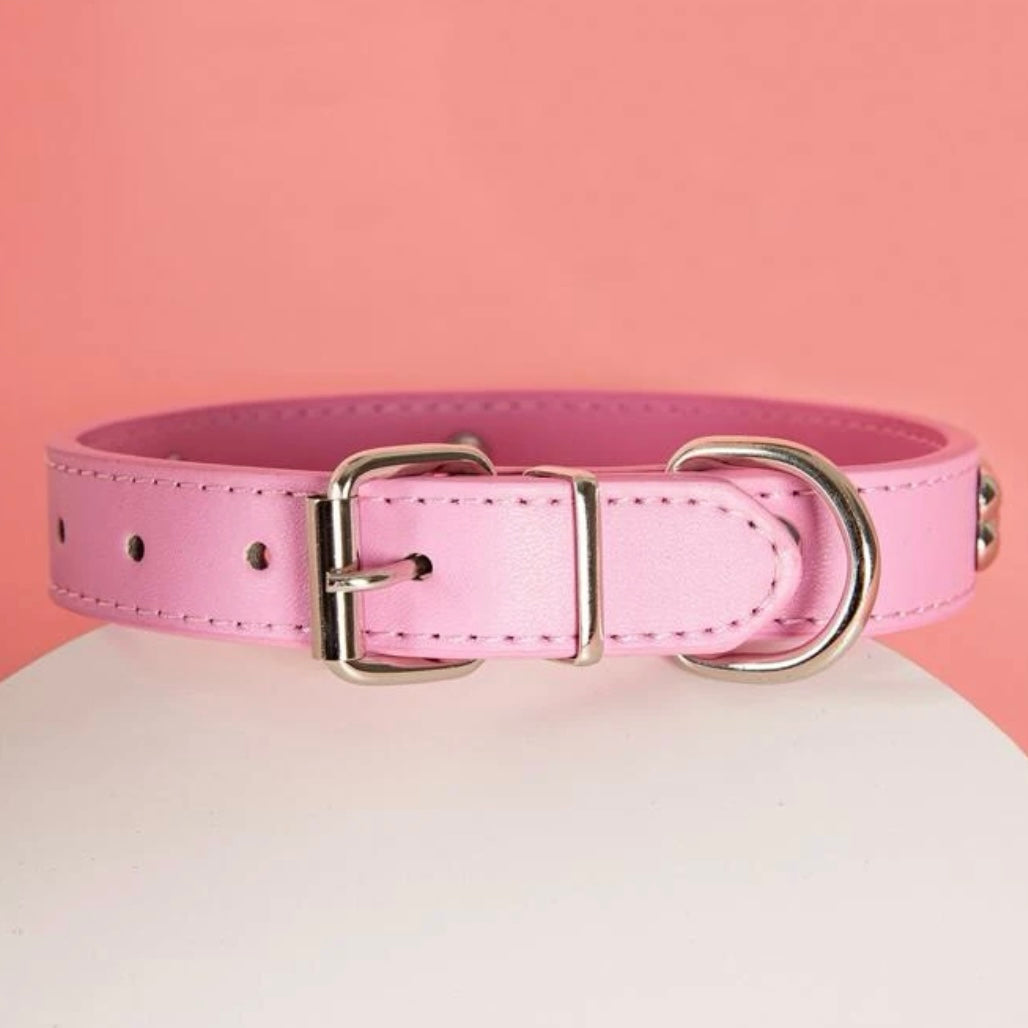 Pink Bone Decor Dog Collar